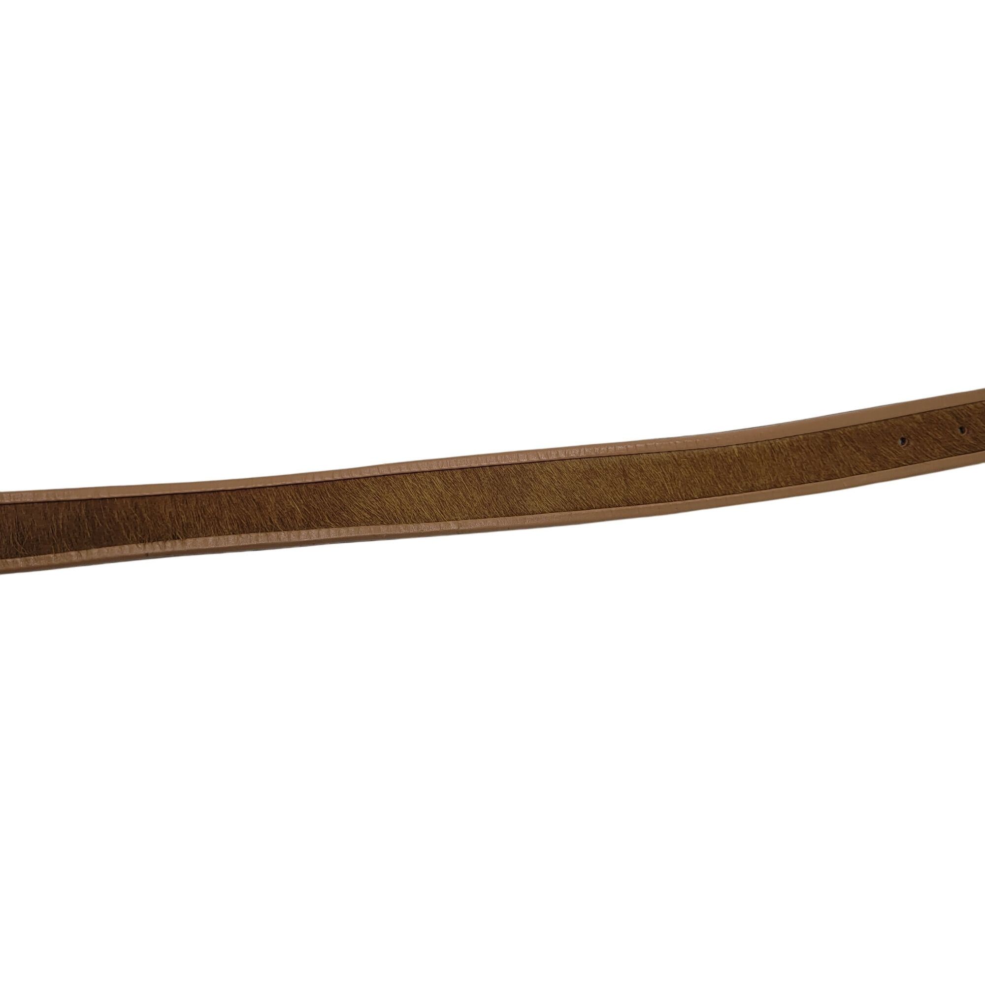Liz Claiborne Vtg Liz Claiborne Tan Leather Pony Hair Belt Sz XL Cowgirl B Size ONE SIZE - 9 Thumbnail