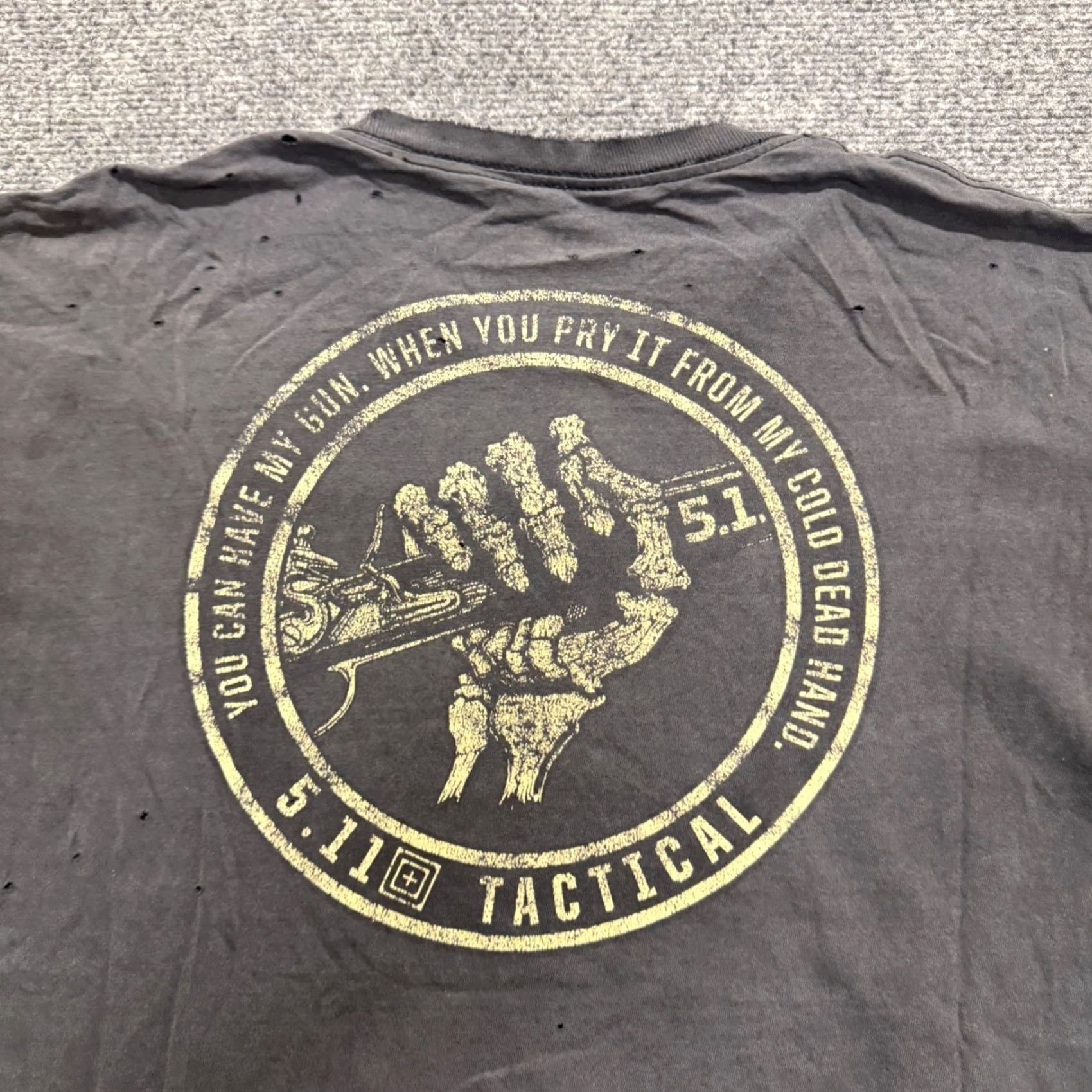 Thrasher VTG 5.11 Faded Black T-shirt Mens XL Y2K Thrashed Stained Distressed Thrashed Mens XL T-shirt Size US XL / EU 56 / 4 - 8 Thumbnail