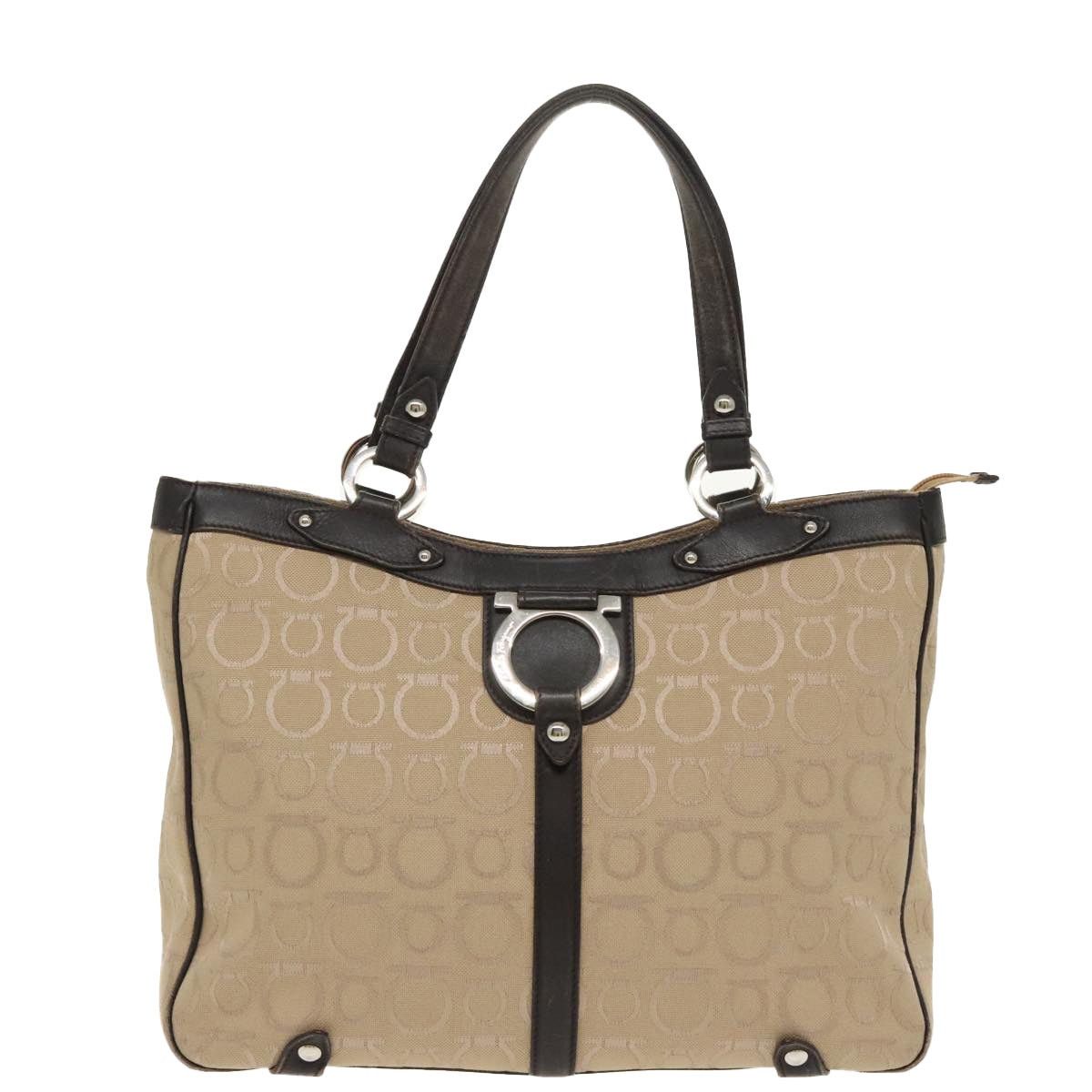 Salvatore Ferragamo Salvatore Ferragamo Shoulder Bag Canvas Beige Silver Size ONE SIZE - 13 Thumbnail