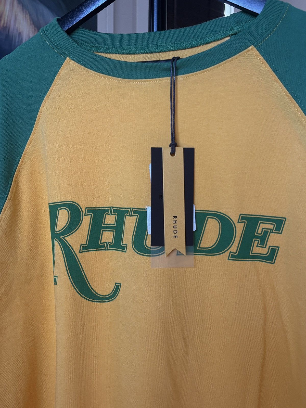 Rhude RHUDE | YELLOW GREEN LOGO JERSEY TEE Size US XXL / EU 58 / 5 - 3 Thumbnail