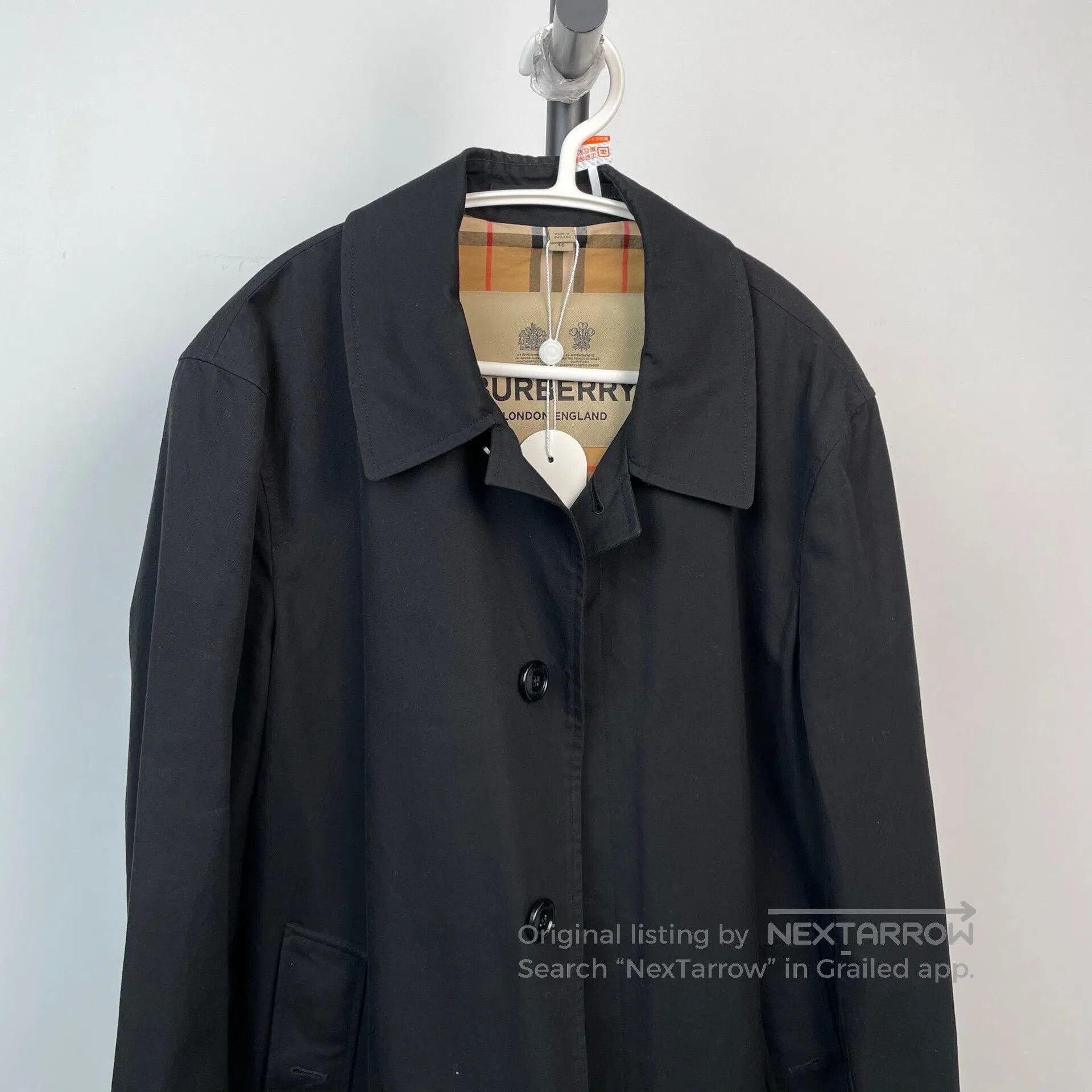 Burberry Burberry Black Plaid Collar Buttoned Long Trench Coat| Size US S / EU 44-46 / 1 - 9 Thumbnail