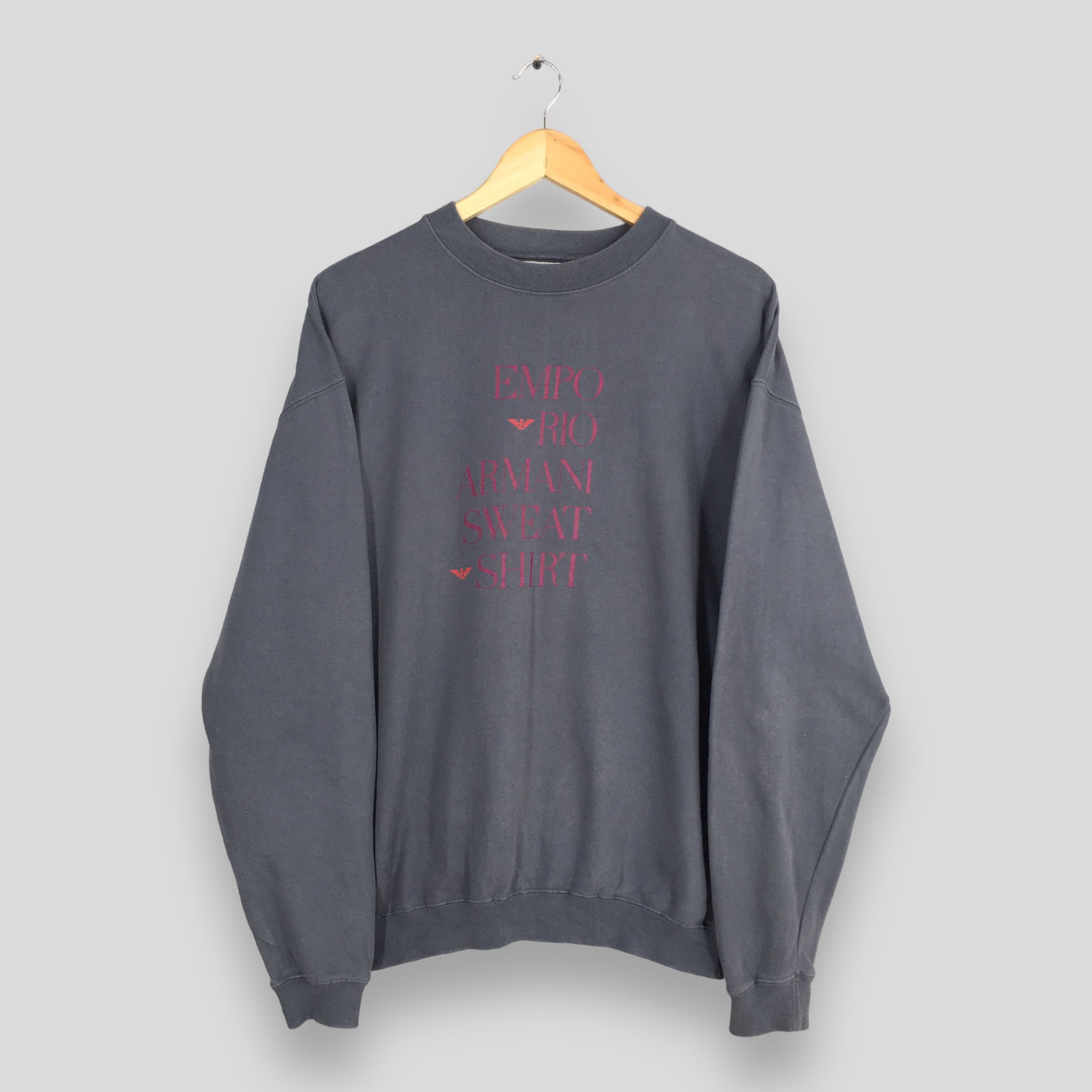 Armani × Designer × Vintage Vintage Emporio Armani Dark Gray Sweatshirt Large Size US L / EU 52-54 / 3 - 1 Thumbnail