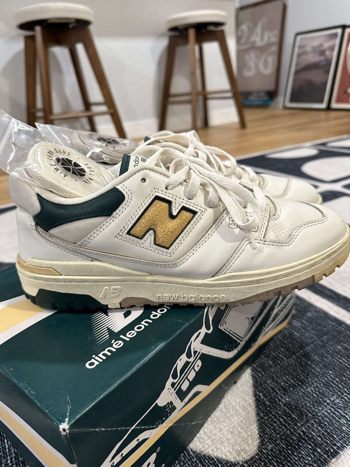 image of 550 X Aime Leon Dore Shoes in White, Men's (Size 10)
