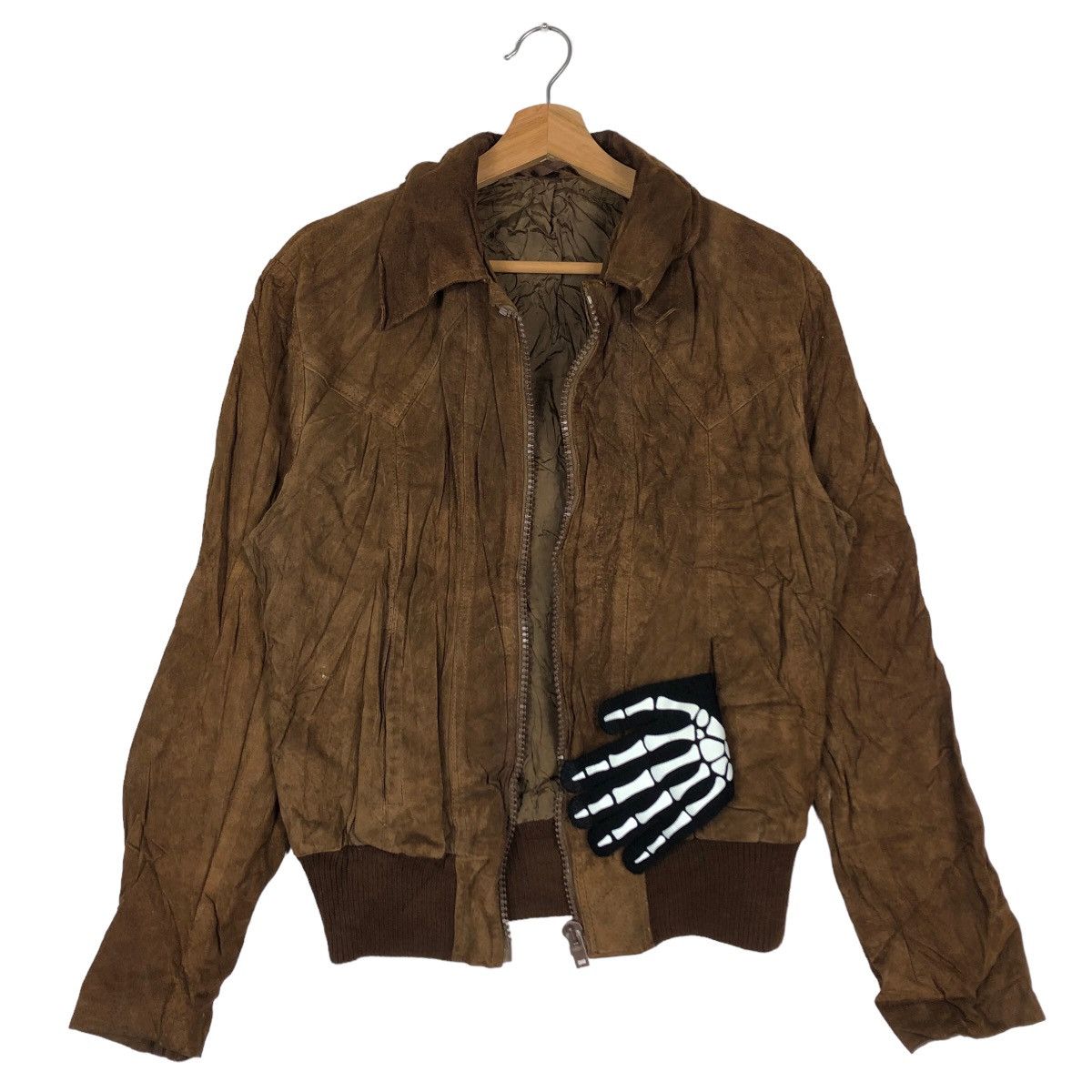Japanese Brand 🔥Rare Genuine Leather Bomber Jacket Issey Miyake Size US L / EU 52-54 / 3 - 2 Thumbnail
