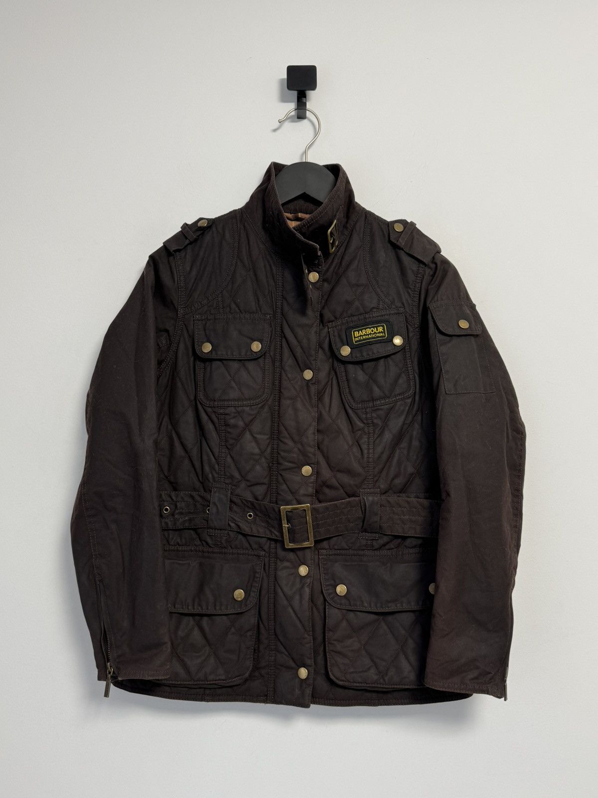 Barbour Barbour Quilted Wax Jacket With Belt - Olive Green Brown Size M / US 6-8 / IT 42-44 - 1 Thumbnail