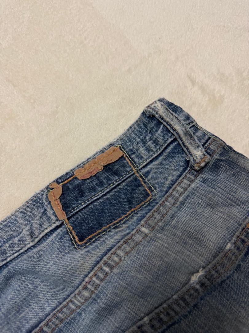 Levi's 💥INSANE💥CRAZY THRASHED ABRECROMBIE FLARED BELL BOTTOM JEANS Size US 35 - 23 Thumbnail