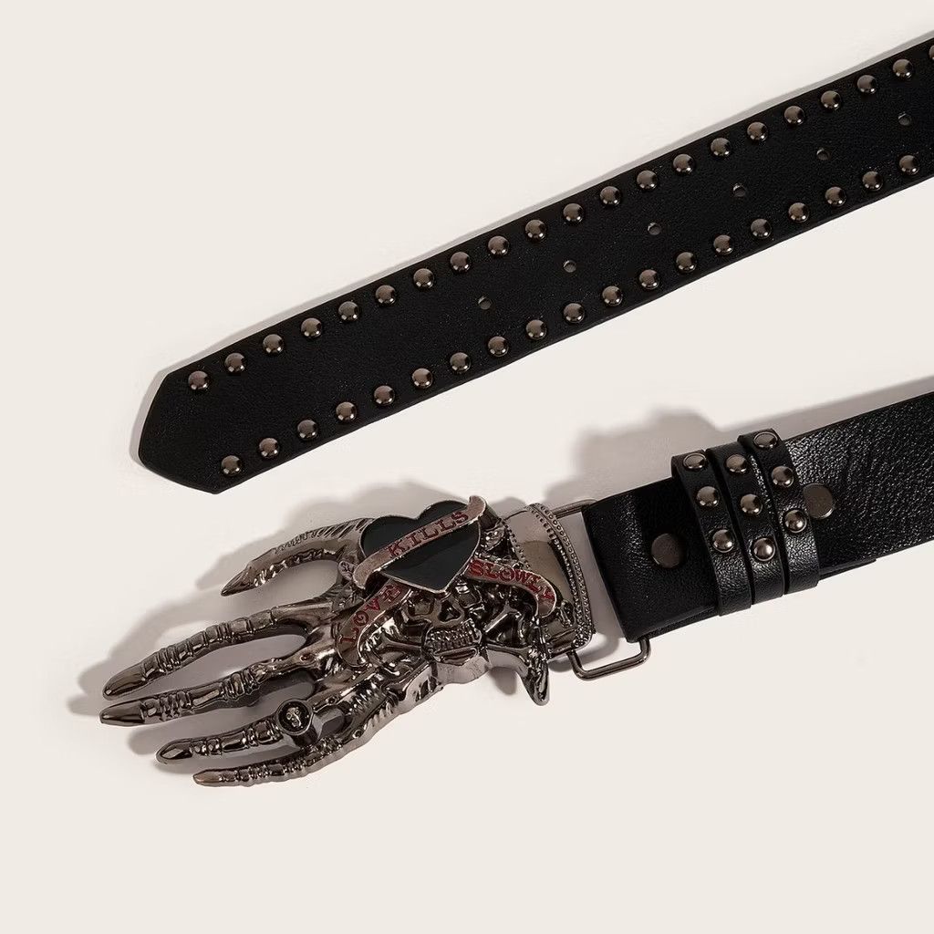 Japanese Brand 💥Hand skull heart black belt Size ONE SIZE - 2 Thumbnail