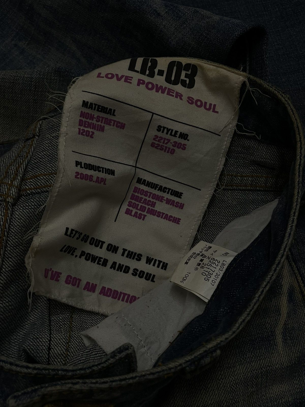 Le Grande Bleu (L.G.B.) Vintage 90s Designer Japan Lb-03 Love Power Soul Baggy Denim Size US 28 / EU 44 - 14 Thumbnail