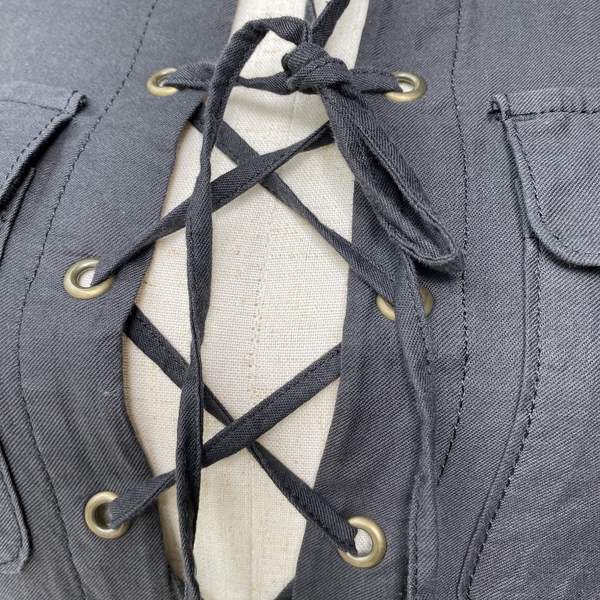 Le Grande Bleu (L.G.B.) LGB LE GRAND BLEU Y2K Punk Black Lace-Up Military Dress Size S / US 4 / IT 40 - 13 Thumbnail
