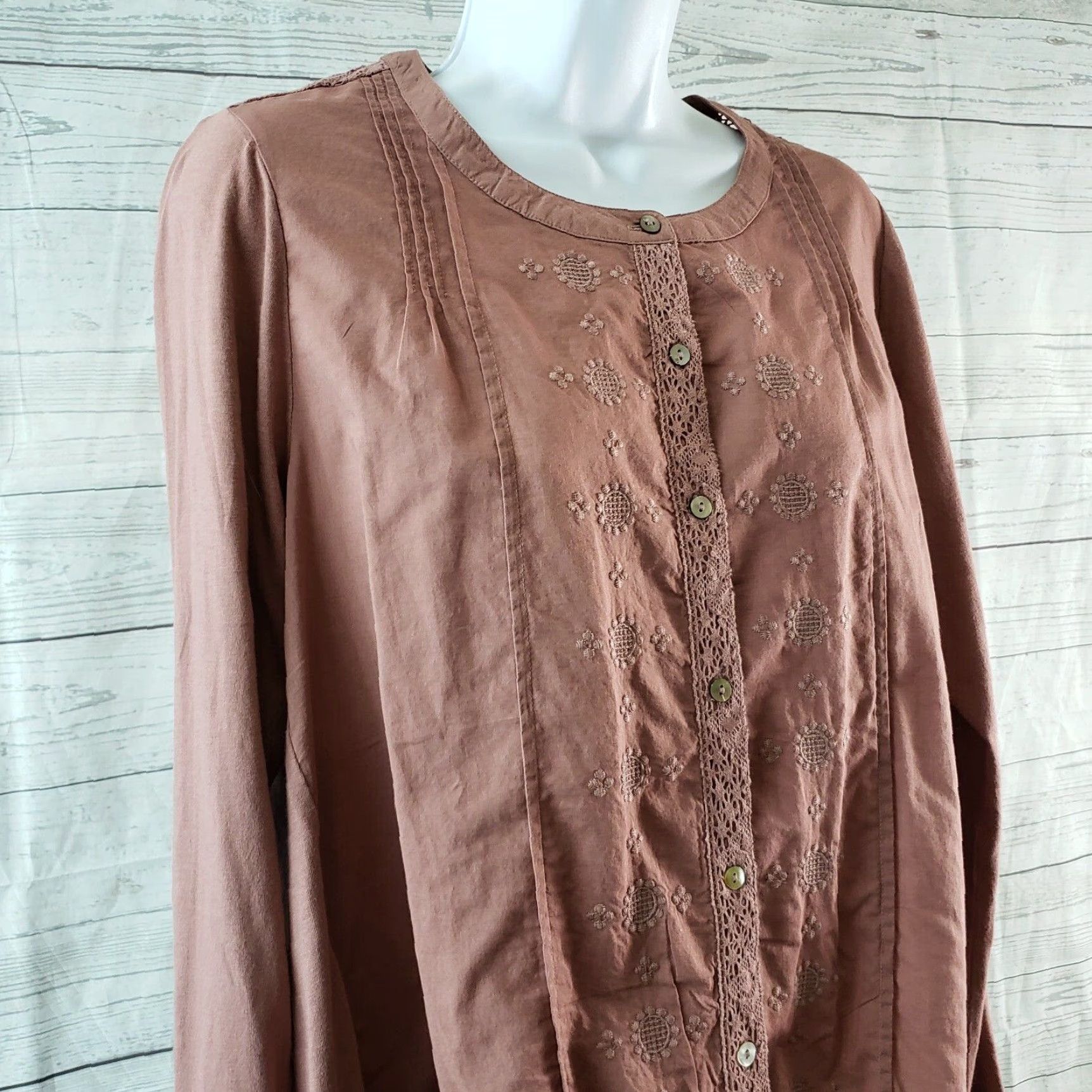 Vintage LOGO Lavish Lori Goldstein Womens Blouse Sz Small Purple Embroidered Button Front Size S / US 4 / IT 40 - 2 Thumbnail