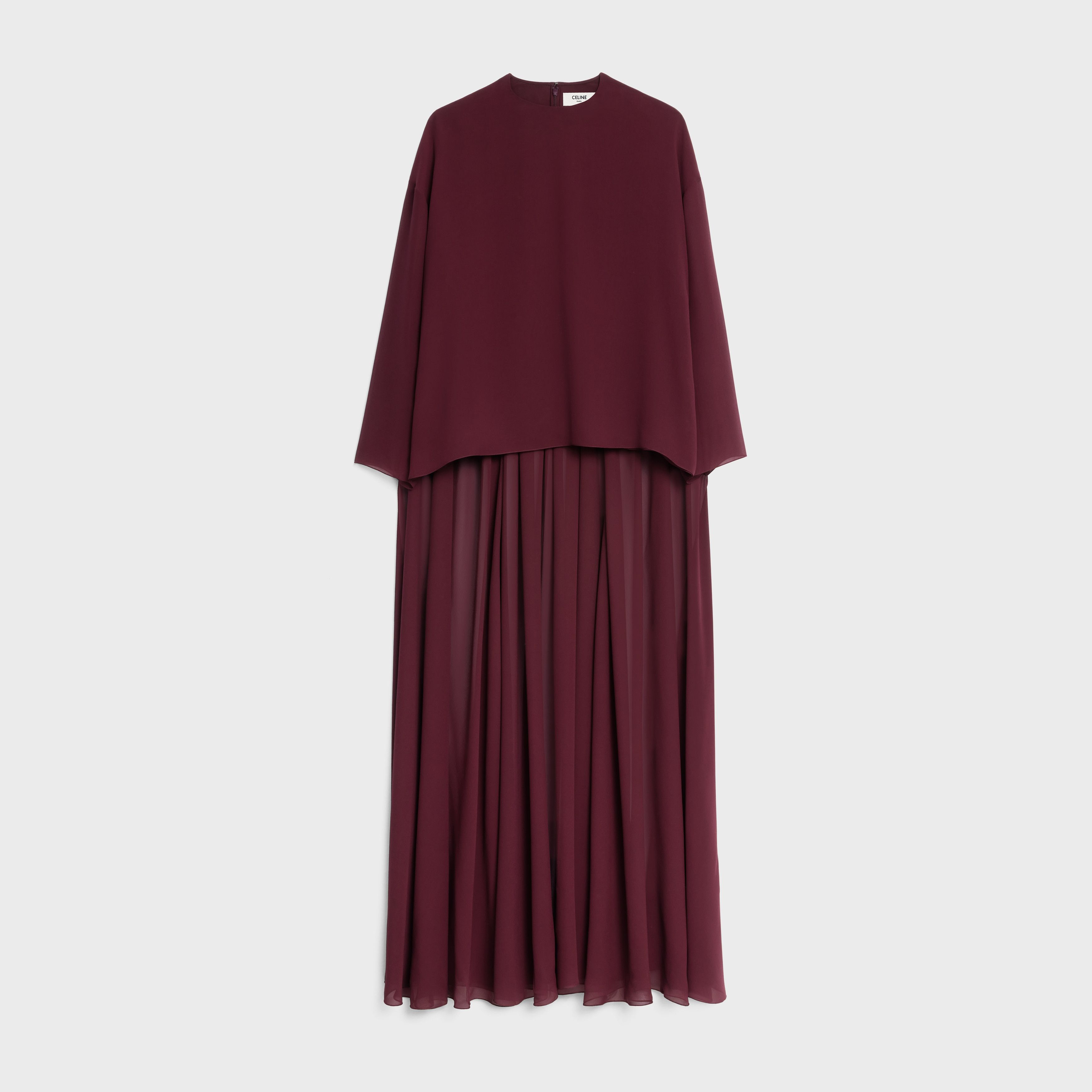 Celine o1y0725 Silk Blouse in Burgundy Size S / US 4 / IT 40 - 1 Thumbnail