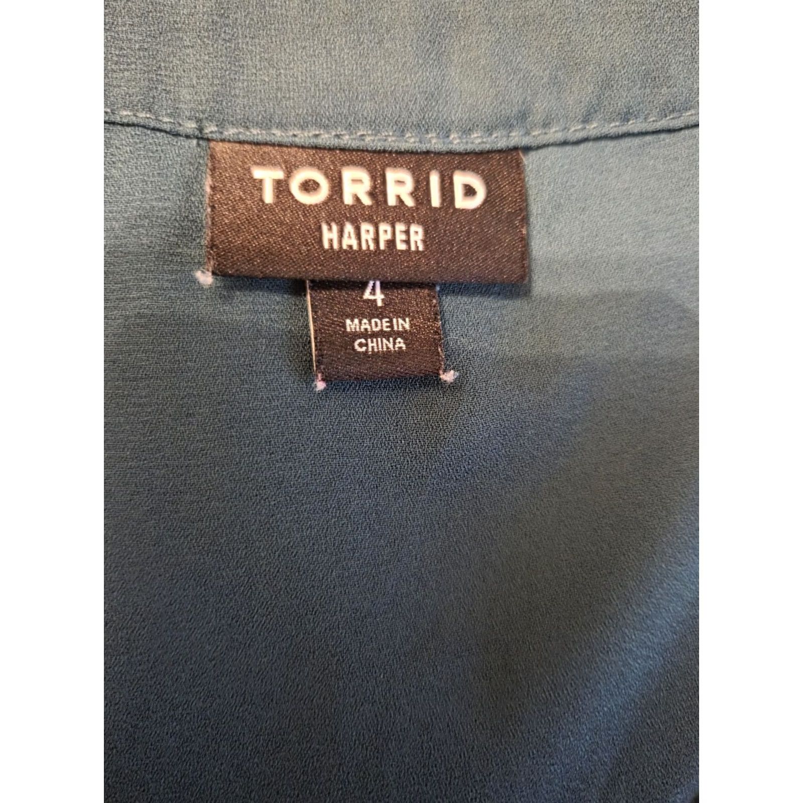 Torrid Torrid Harper Blouse Top 4 4X Teal Flutter Sleeve Lightweight Size XXL / US 16-18 / IT 52-54 - 7 Thumbnail