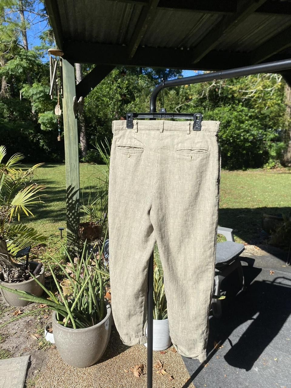 Polo Ralph Lauren Vintage Polo Ralph Lauren Cream Plaid Pleated Pants 30x34 Size US 30 / EU 46 - 3 Thumbnail