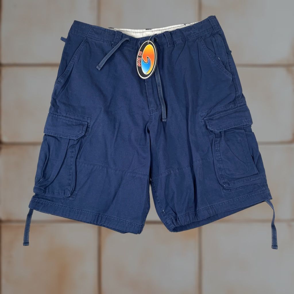 Vintage RS Surf Cargo Shorts Mens Large Navy Blue Baggy Skater Y2K Style Size US 34 / EU 50 - 1 Thumbnail