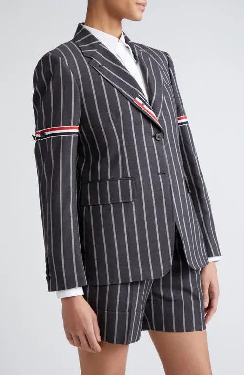 Thom Browne o1s22i1n0924 Striped Single-Breasted Jacket in Dark Grey Size M / US 6-8 / IT 42-44 - 3 Thumbnail