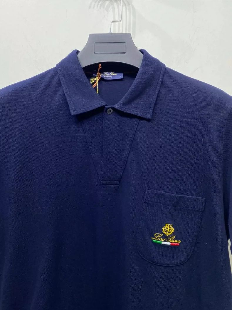 Loro Piana LORO PIANA Blue Men's cotton short-sleeved T-shirt Polo sh Size US M / EU 48-50 / 2 - 3 Thumbnail