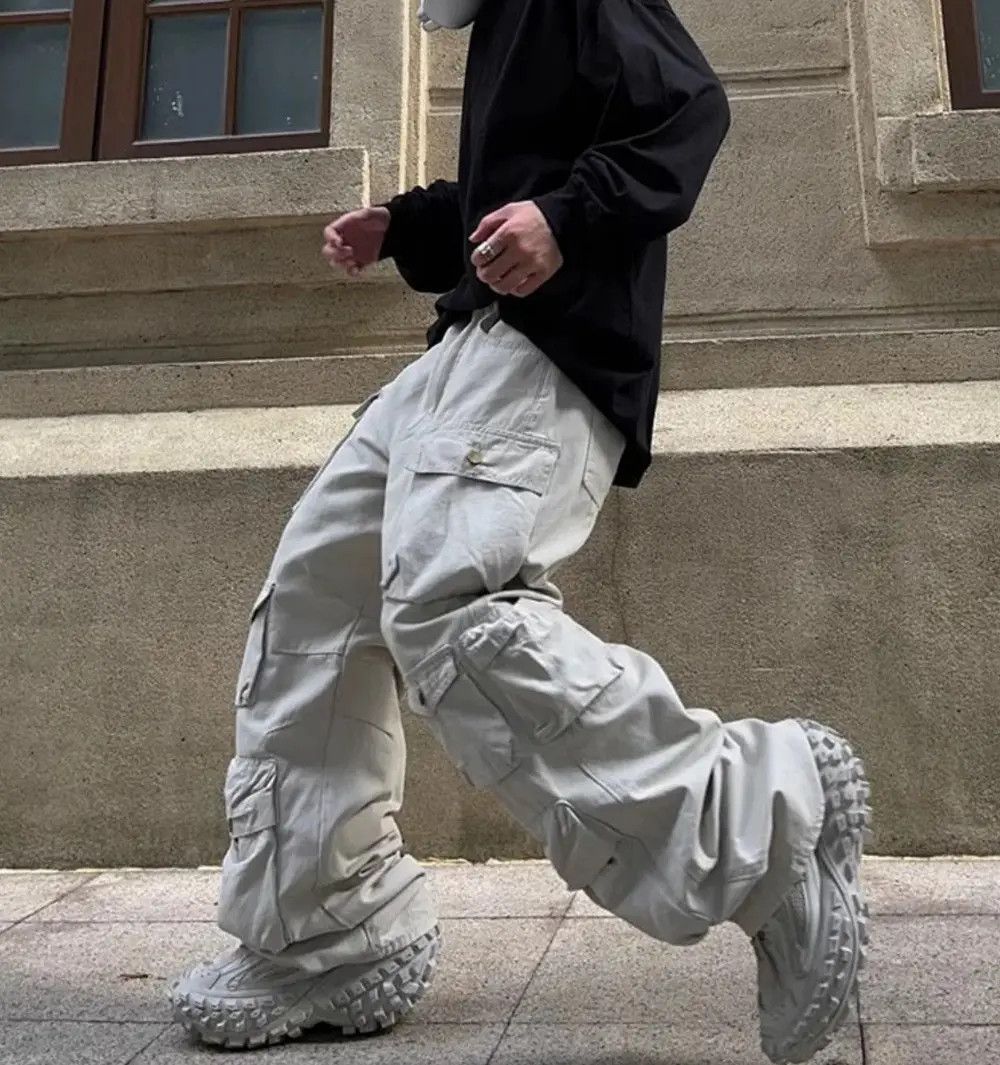Japanese Brand × Vintage Street style multi-pocket straight wide-leg cargo Size US 32 / EU 48 - 4 Thumbnail