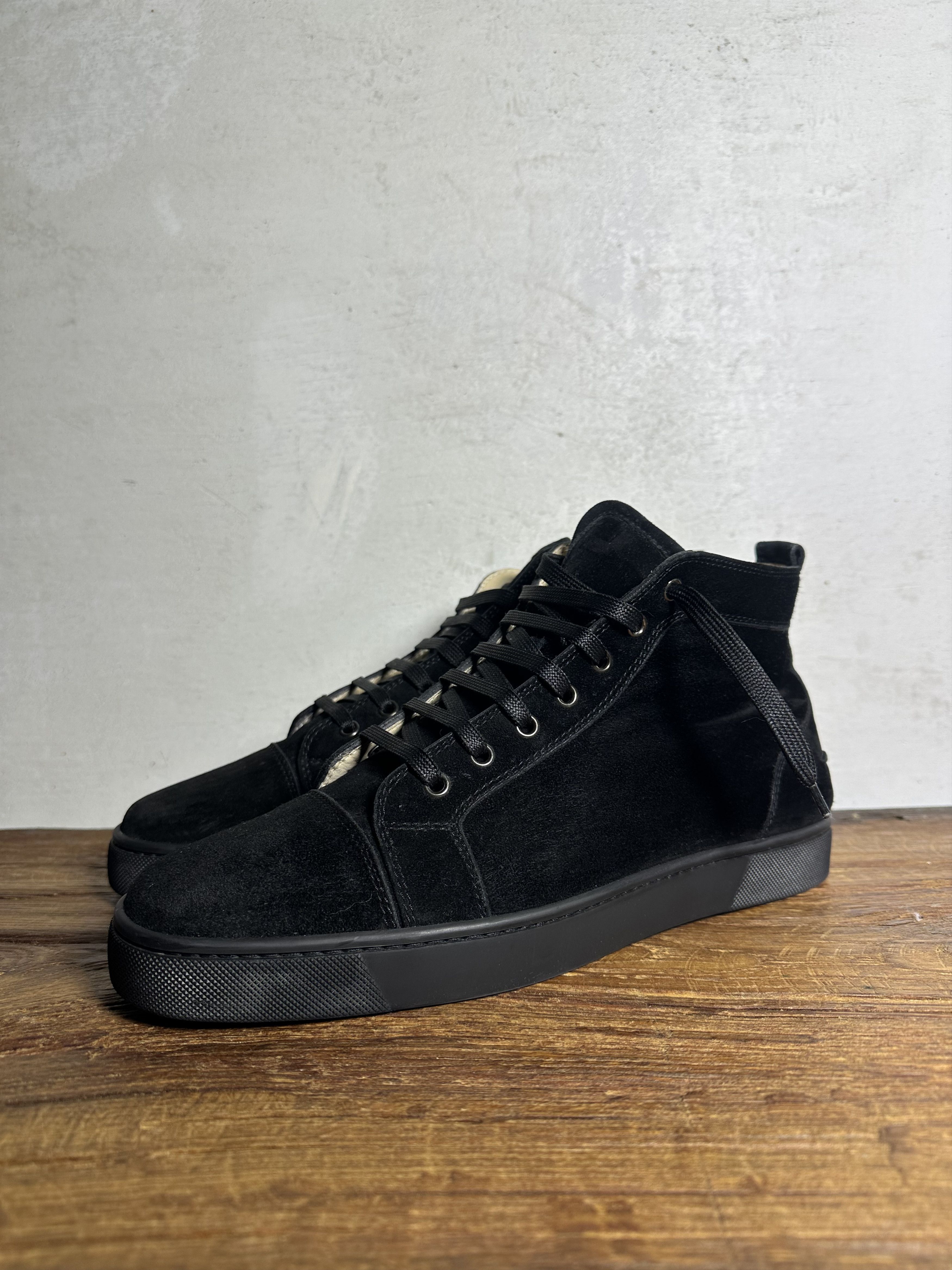 Christian Louboutin Christian Louboutin Louis Black Veau Suede High-Top Sneakers Size US 10.5 / EU 43-44 - 2 Thumbnail