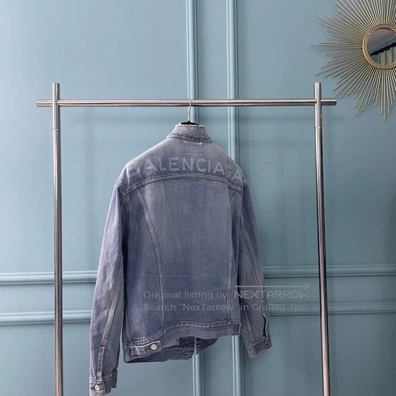 Balenciaga Balenciaga Back Logo Washed Blue Destroyed Neckline Denim Size XS / US 0-2 / IT 36-38 - 2 Thumbnail