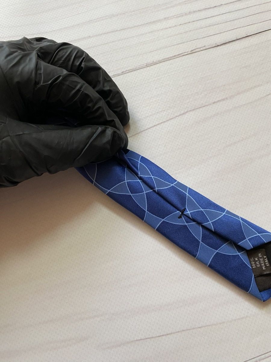 Celine Celine Blue Silk Geometric Pattern Tie Size ONE SIZE - 9 Thumbnail