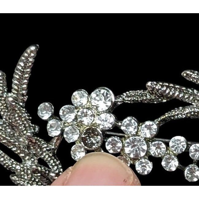 Other Vintage Floral Elven Fairycore Silver Tone Brooch With Rhine Size ONE SIZE - 6 Thumbnail