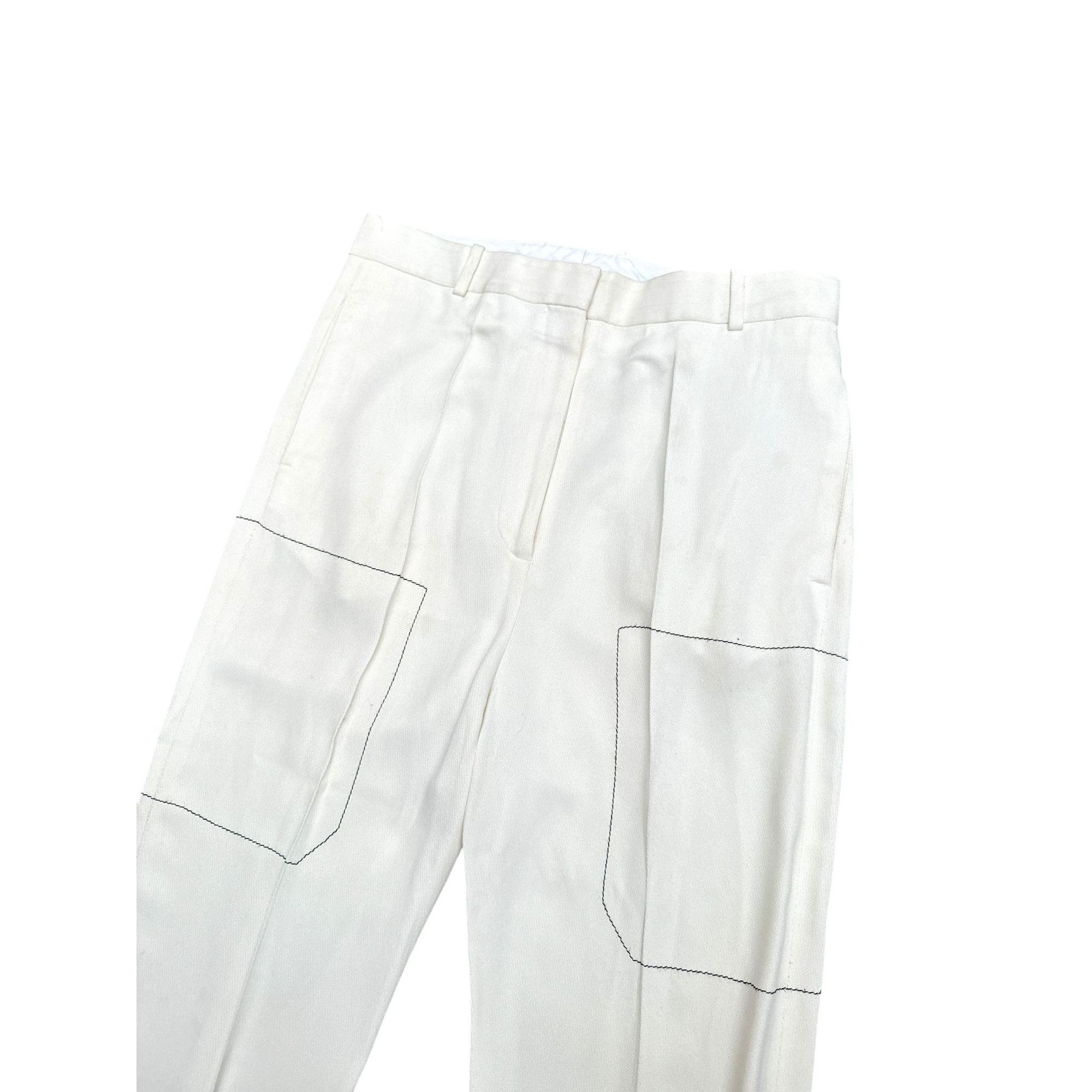 Celine Phoebe Philo SS 2015 Ecru Straight Pants Size 28" / US 6 / IT 42 - 2 Thumbnail