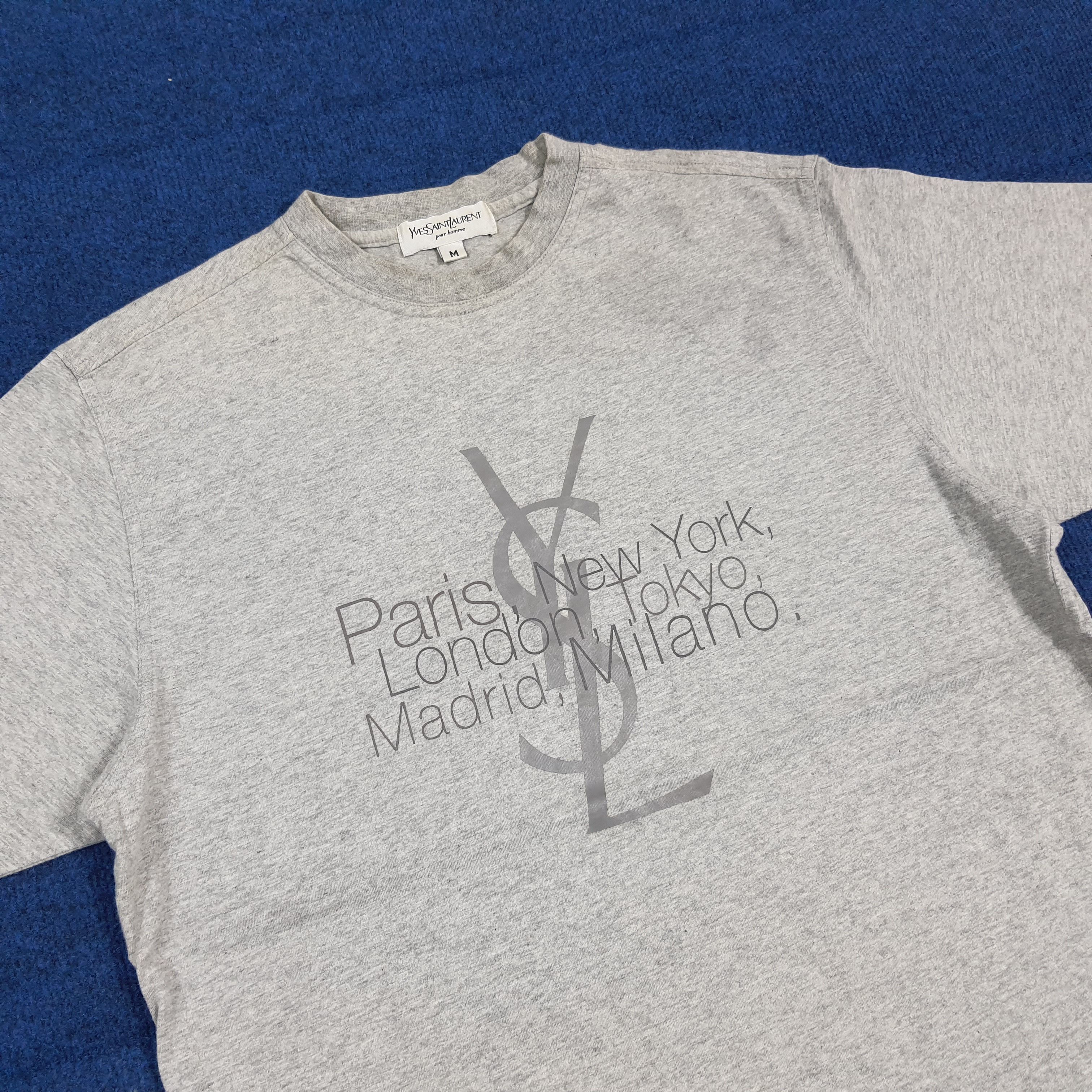 Yves Saint Laurent Vintage YSL Yves Saint Laurent Center Logo Tshirt C294N72 Size US L / EU 52-54 / 3 - 2 Thumbnail