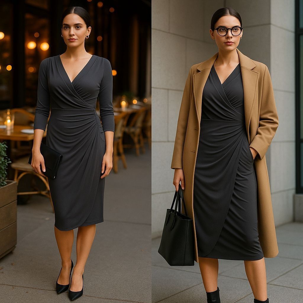 Lauren Ralph Lauren Lauren Ralph Lauren Woman Black Ruched Dress 4 Minimalist Co Size S / US 4 / IT 40 - 1 Thumbnail