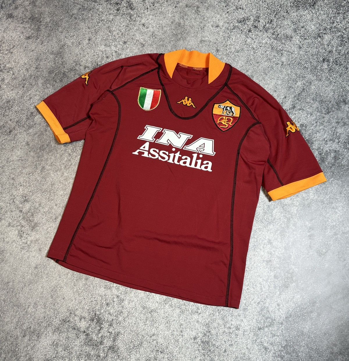 Kappa × Vintage Vintage Kappa Roma 7 Soccer Jersey Blokecore Style Rare USA Size US L / EU 52-54 / 3 - 1 Thumbnail