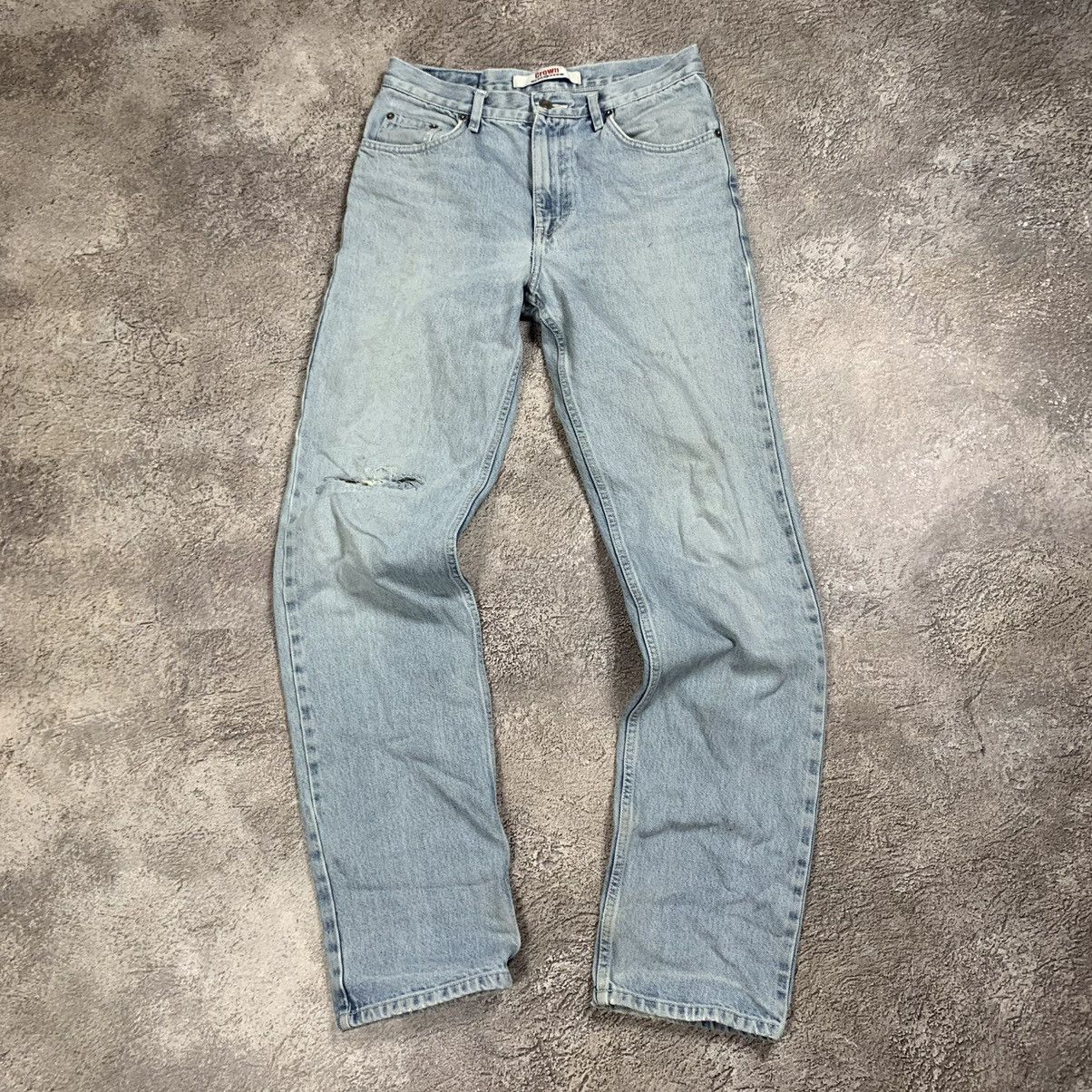 Vintage Vintage 90s Distressed Flared Jeans Grunge Baggy Y2K Logo 30 Size US 30 / EU 46 - 2 Thumbnail