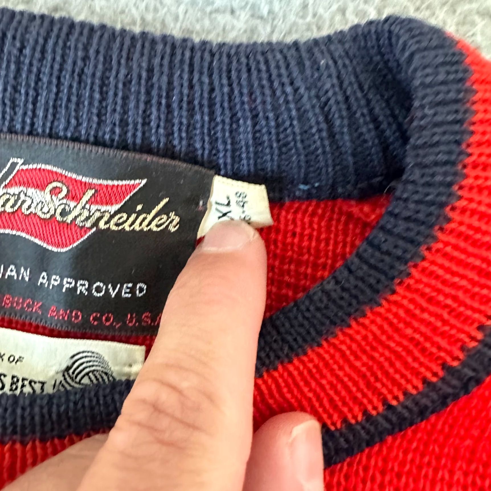 Sears VINTAGE Sears Sweater Mens XL Red Wool Knit Crew Neck Pullover Golf Athletic 100% Size US XL / EU 56 / 4 - 5 Thumbnail