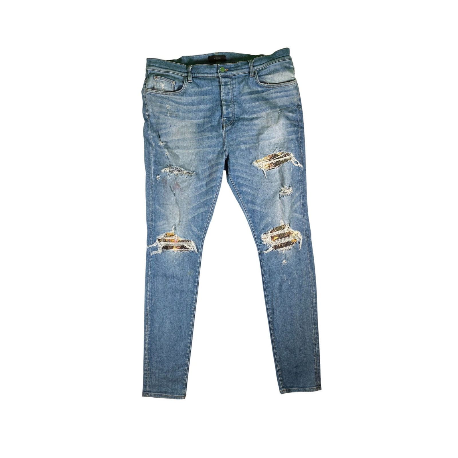 Amiri Amiri MX1 Aloha Light Wash Patch Jeans Size US 40 / EU 56 - 1 Thumbnail