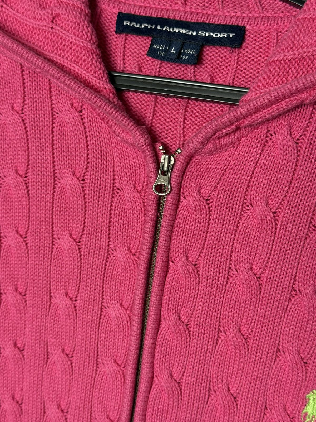 Polo Ralph Lauren Vintage Polo Ralph Lauren Sport Cable Knit Full Zip Hoodie Size L / US 10 / IT 46 - 12 Thumbnail