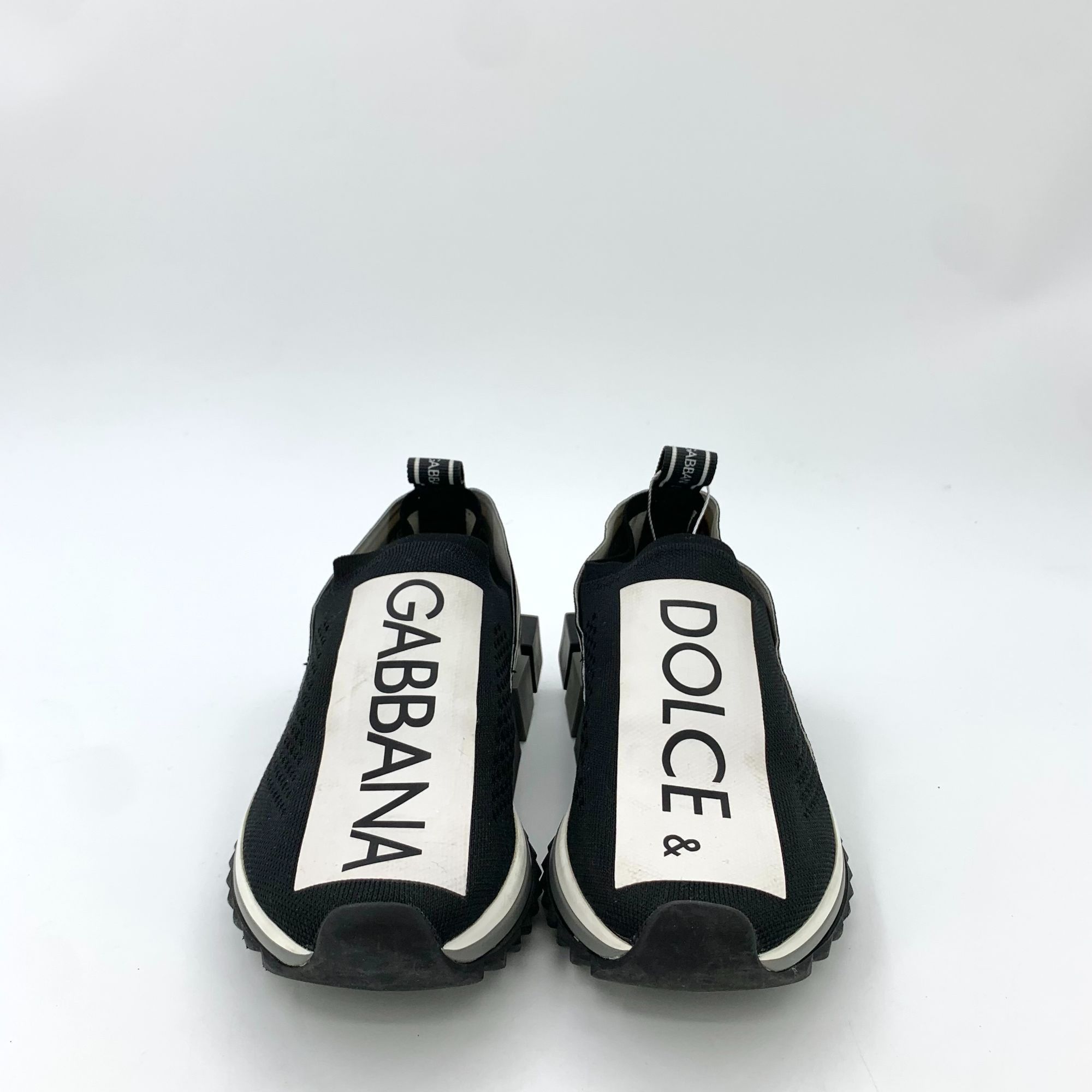 Dolce & Gabbana H9352 Dolce & Gabbana Black & White Logo Stretch Slip-On Sne Size US 7.5 / EU 40-41 - 3 Thumbnail