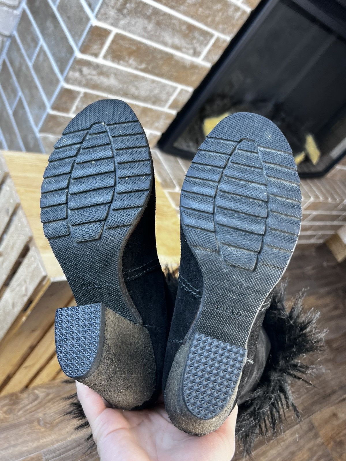 Prada Prada Faux Fur High Heels Ankle Suede Boots Size US 7 / IT 37 - 8 Thumbnail