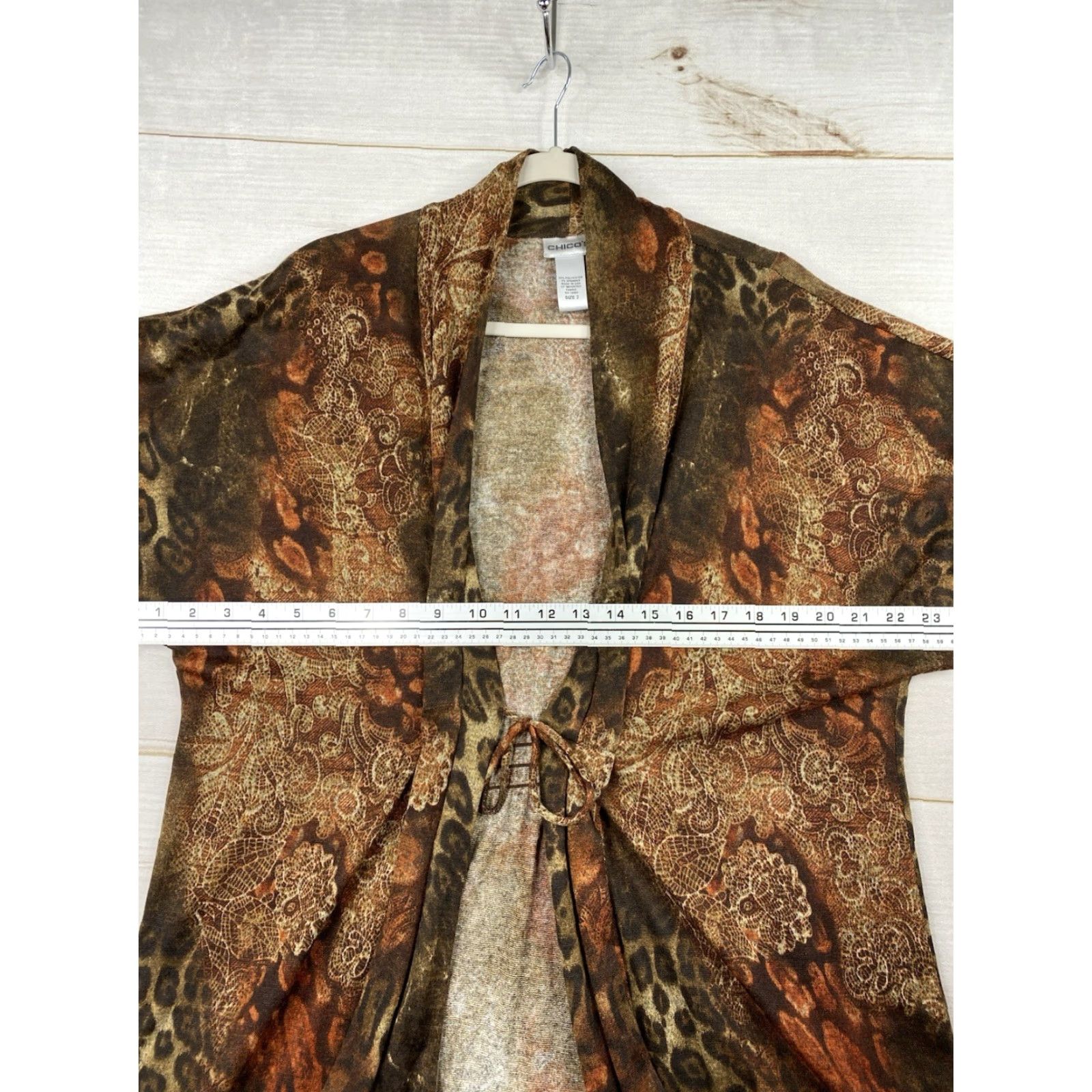 Vintage VINTAGE Chico's Cardigan L Brown Animal Print Tie Front USA Made 90s Y2K Knit Shirt Womens Size L / US 10 / IT 46 - 7 Thumbnail