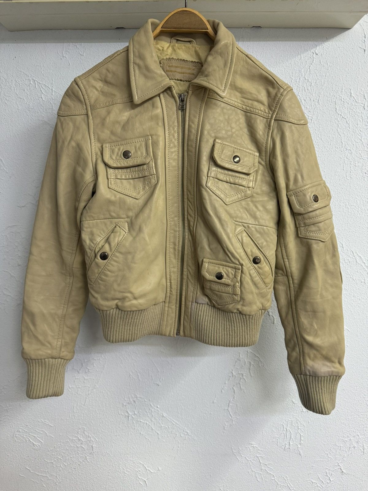Junya Watanabe Vintage 00s Soft Faded Leather Multi-pocket Cargo Jacket Size US S / EU 44-46 / 1 - 1 Thumbnail