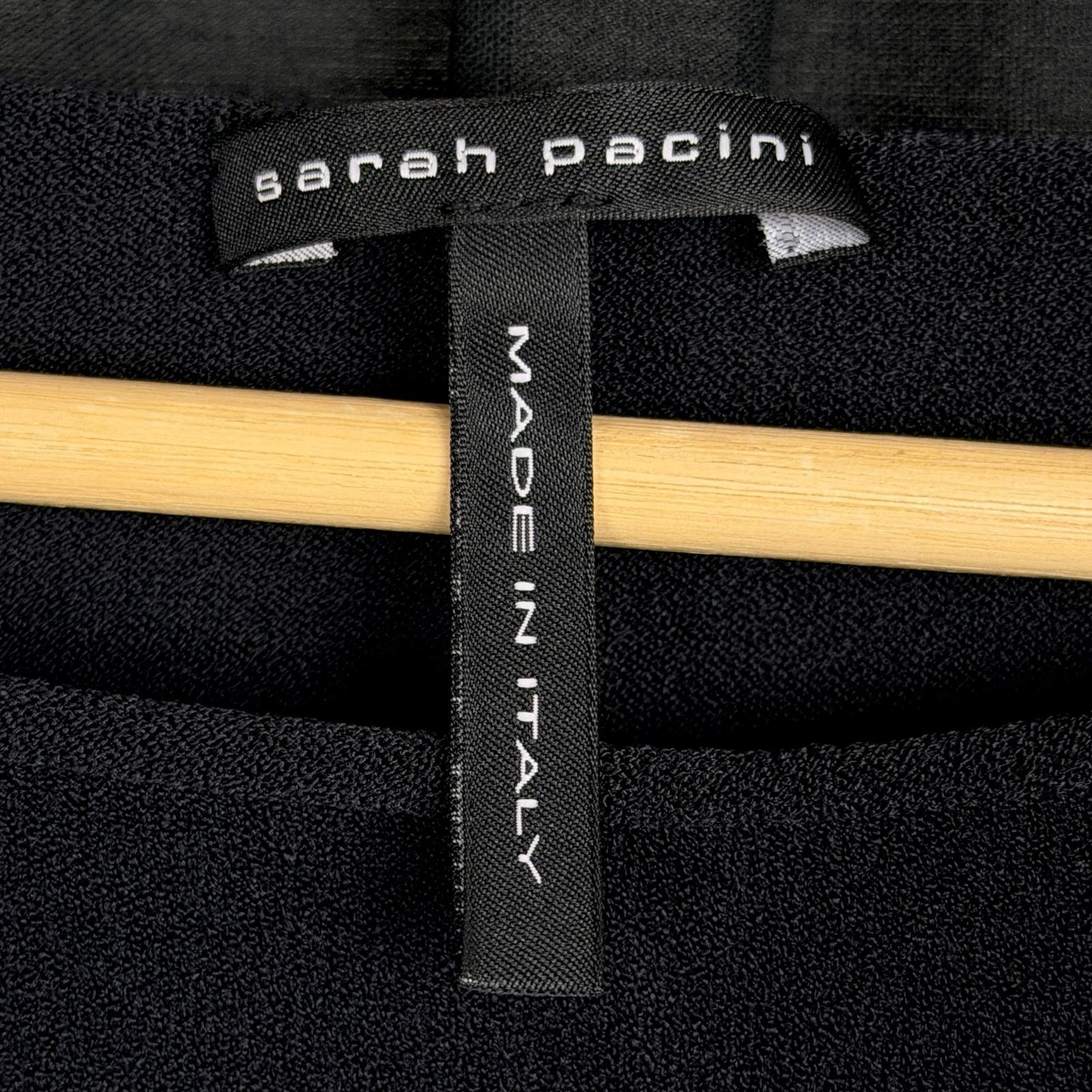 Sarah Pacini Sarah Pacini Italy Black White Striped Cropped Knit Top OS Size ONE SIZE - 4 Thumbnail