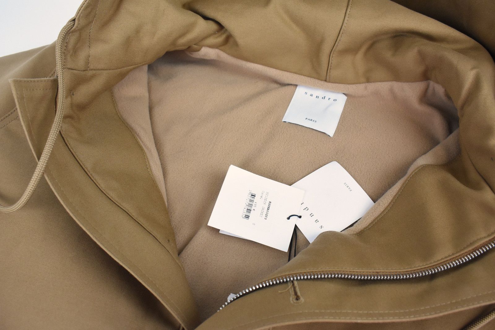 Sandro SANDRO Deck Jacket Mens SMALL Hooded Patch Pockets Fleece Size US S / EU 44-46 / 1 - 6 Thumbnail
