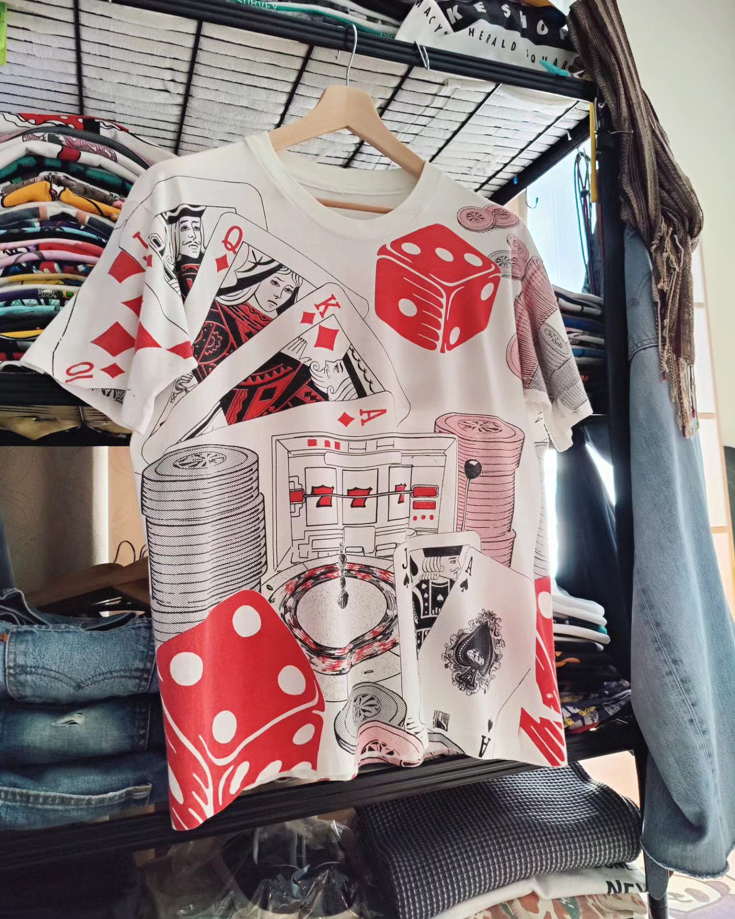 Vintage vintage 90s AOP ♠️♥️♦️♣️ Size US L / EU 52-54 / 3 - 6 Thumbnail