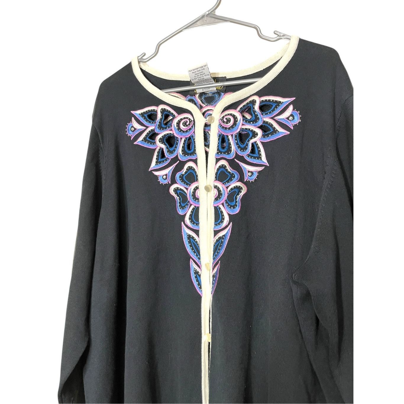 Other Bob Mackie Wearable Art Black Sweater Cardigan Size 3X Size 3XL / US 20-22 - 2 Thumbnail