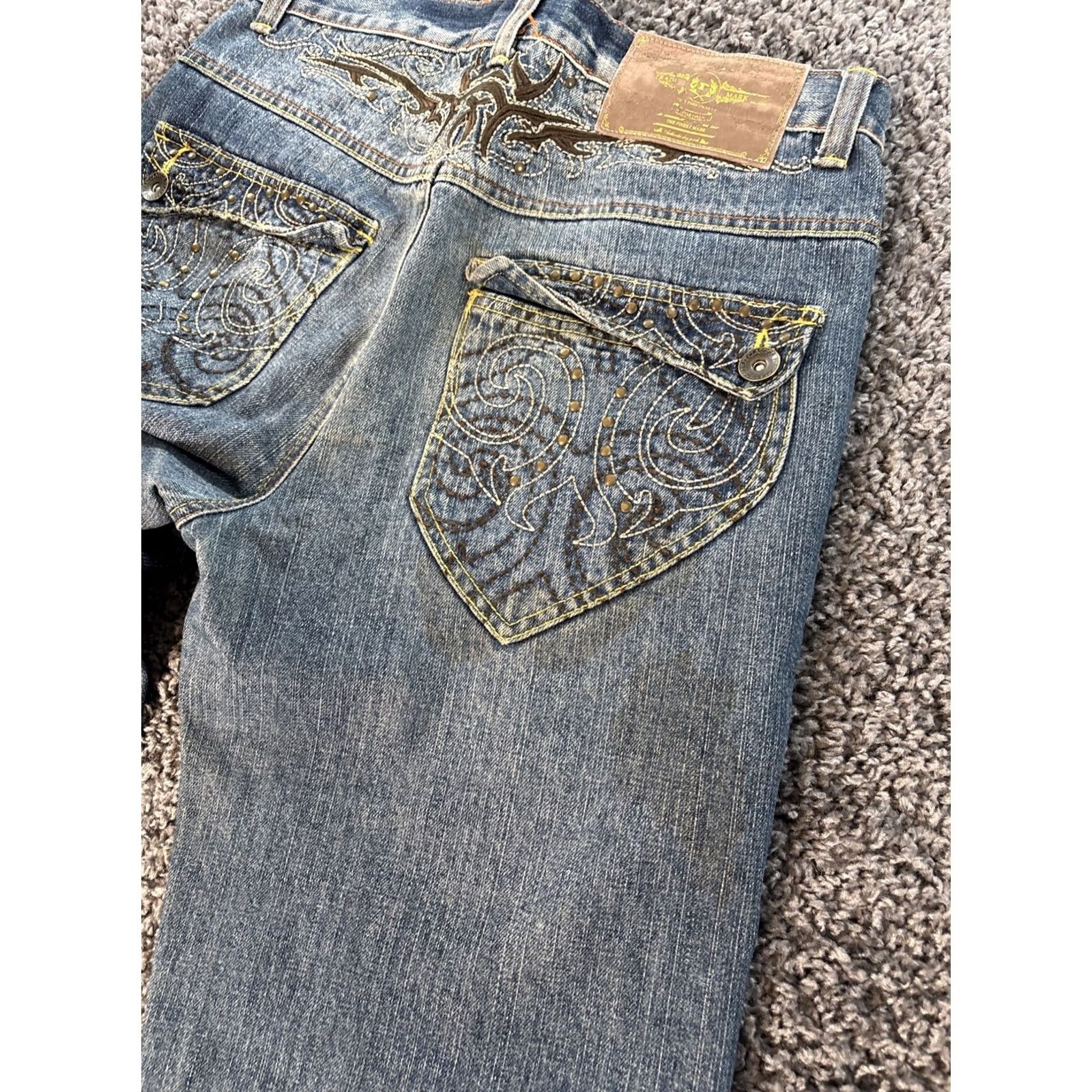 Phat Farm VINTAGE Phat Farm Jeans Mens 34x28 Dark Wash Embroidered Distressed 90s Size US 34 / EU 50 - 8 Thumbnail