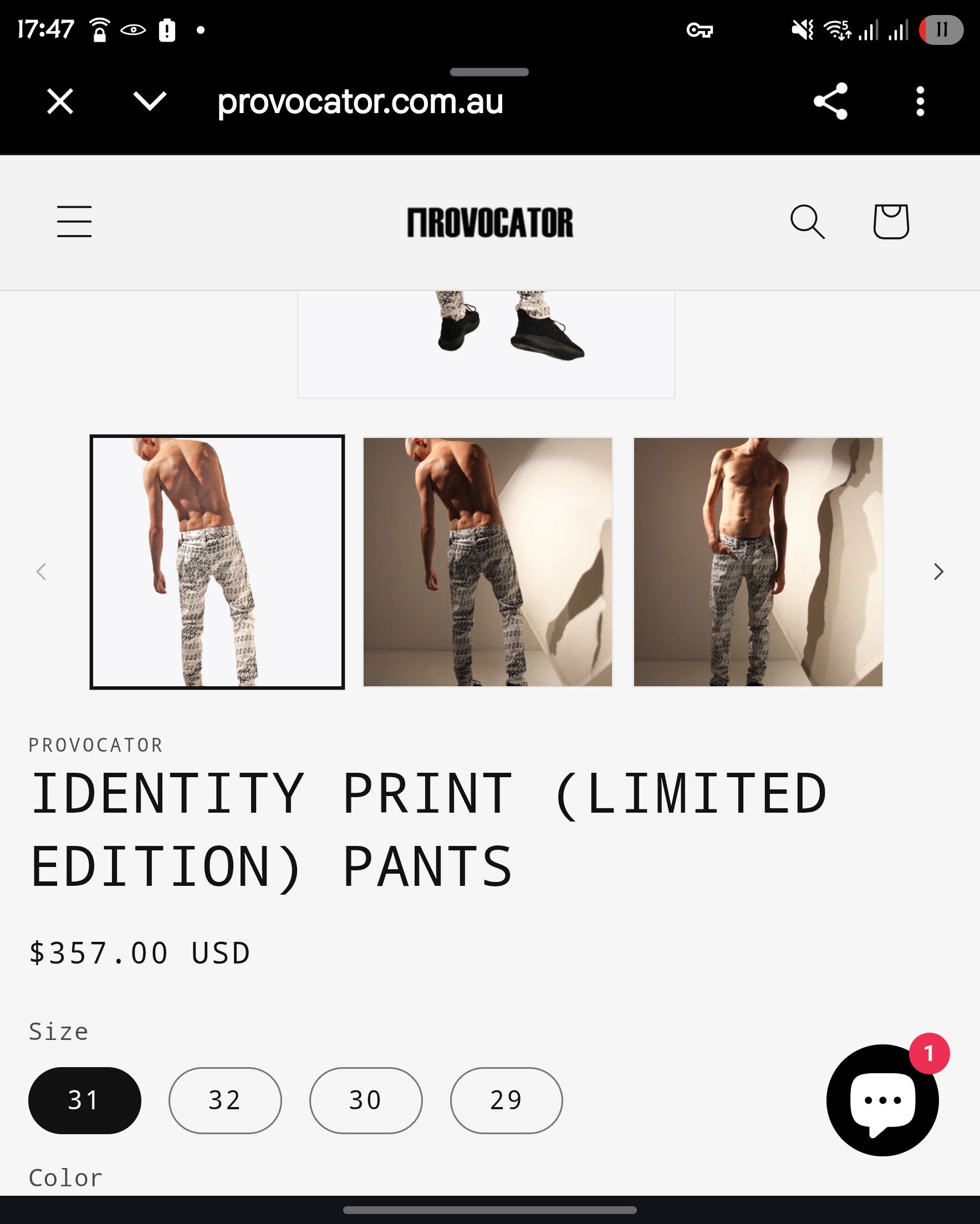 Other PROVOCATOR IDENTITY PRINT (LIMITED EDITION) PANTS size 34 Size US 34 / EU 50 - 1 Thumbnail