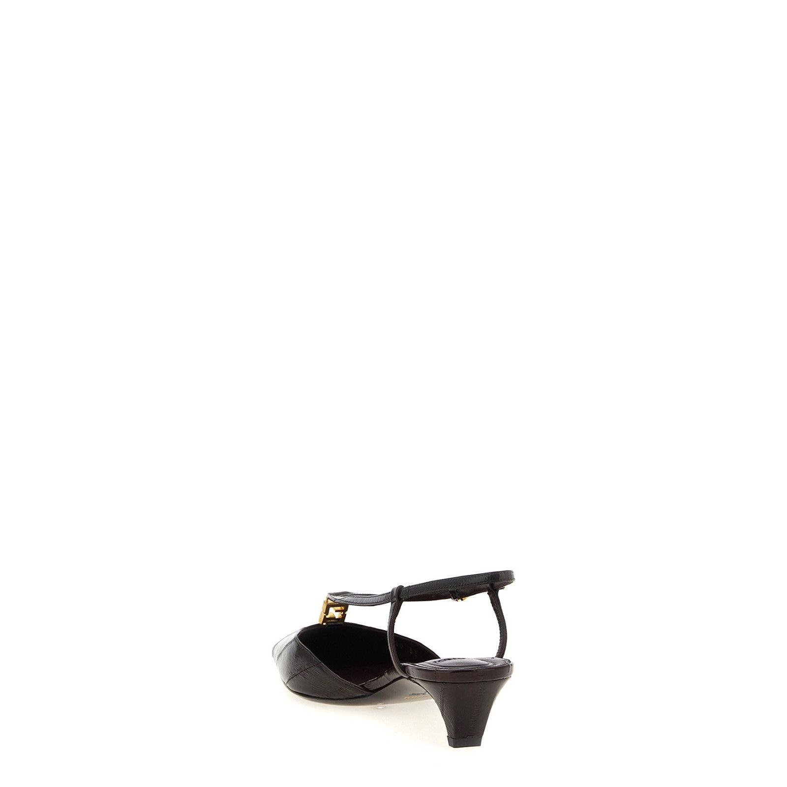 FENDI FFold $1050 Brown 40mm Slingback Pumps New & Authentic
