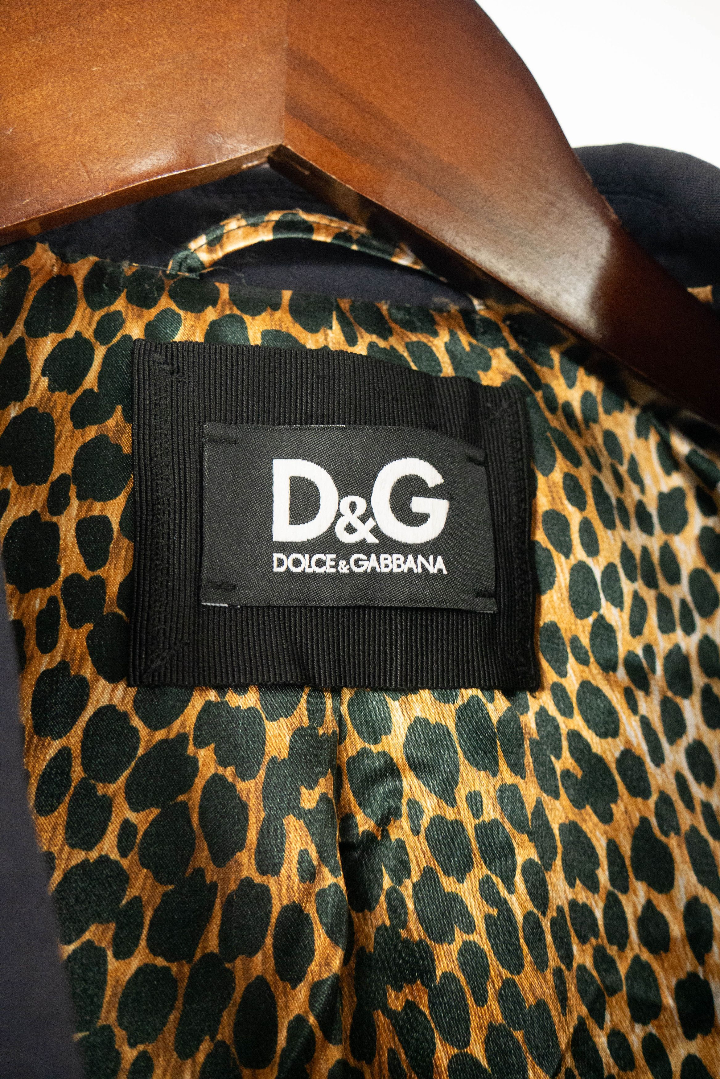 Dolce & Gabbana Dolce & Gabbana black leopard blazer – classic old-money y2k Size M / US 6-8 / IT 42-44 - 5 Thumbnail