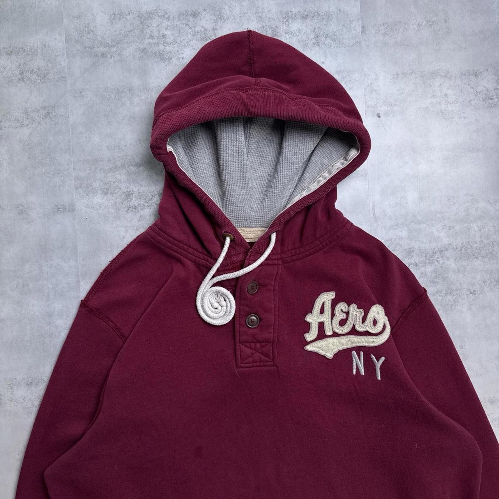 Aeropostale Y2K Aeropostale 00s Burgundy Hoodie Jacket Size US L / EU 52-54 / 3 - 3 Thumbnail