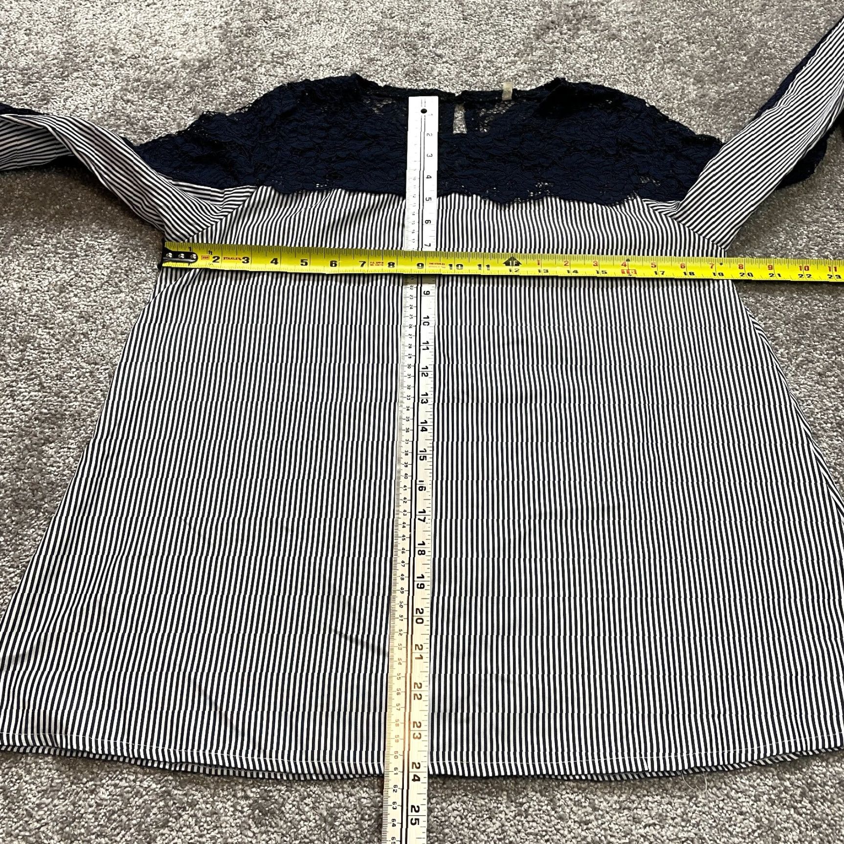 Vintage Unbranded Blouse Top Womens L White Blue Striped Lace Tie Cuffs Long Sleeve Shirt Ladies Blue Striped Lace Tie Cuffs Long Sleeve Size L / US 10 / IT 46 - 6 Thumbnail