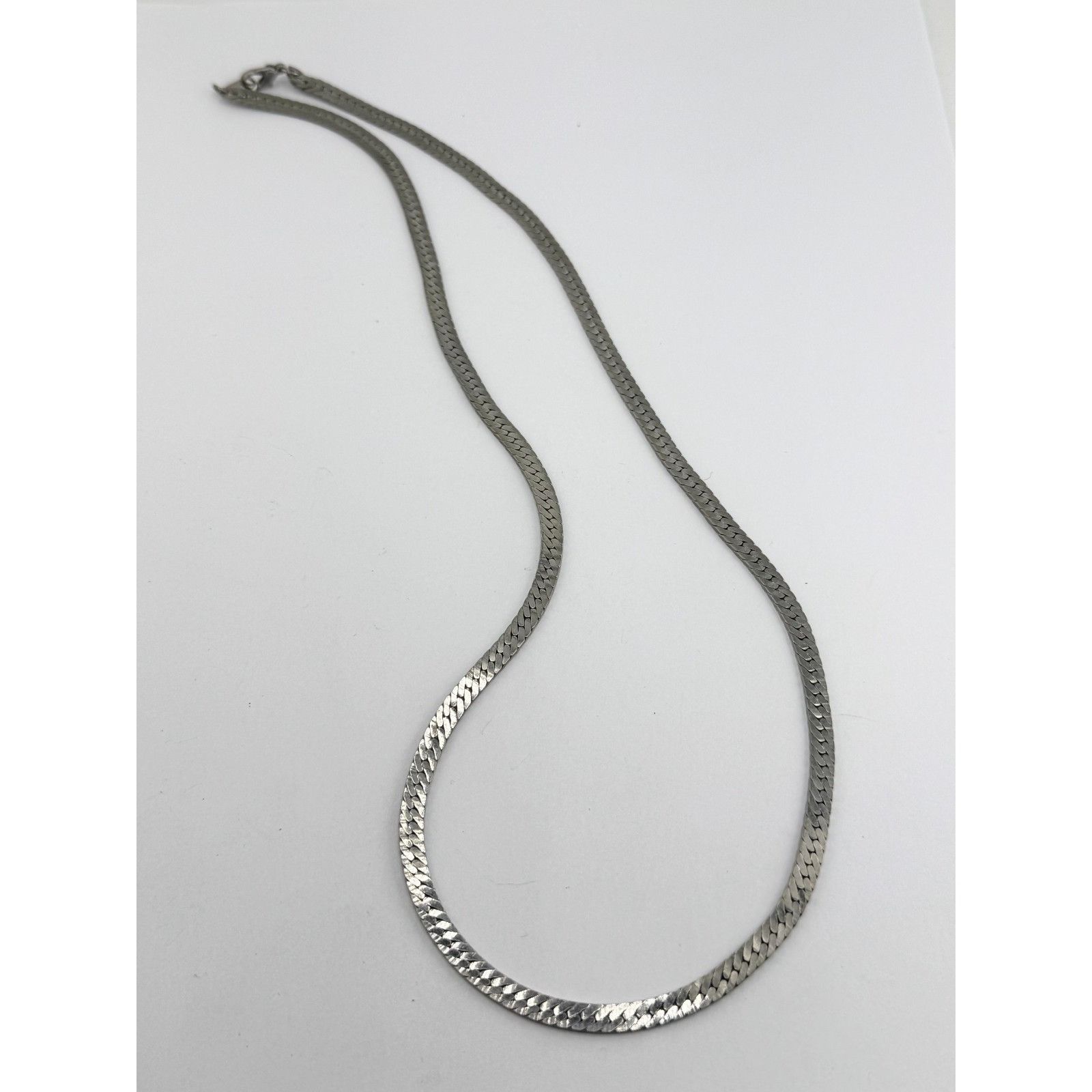 Vintage Vintage silver tone 14k GP herringbone chain necklace Size ONE SIZE - 3 Thumbnail
