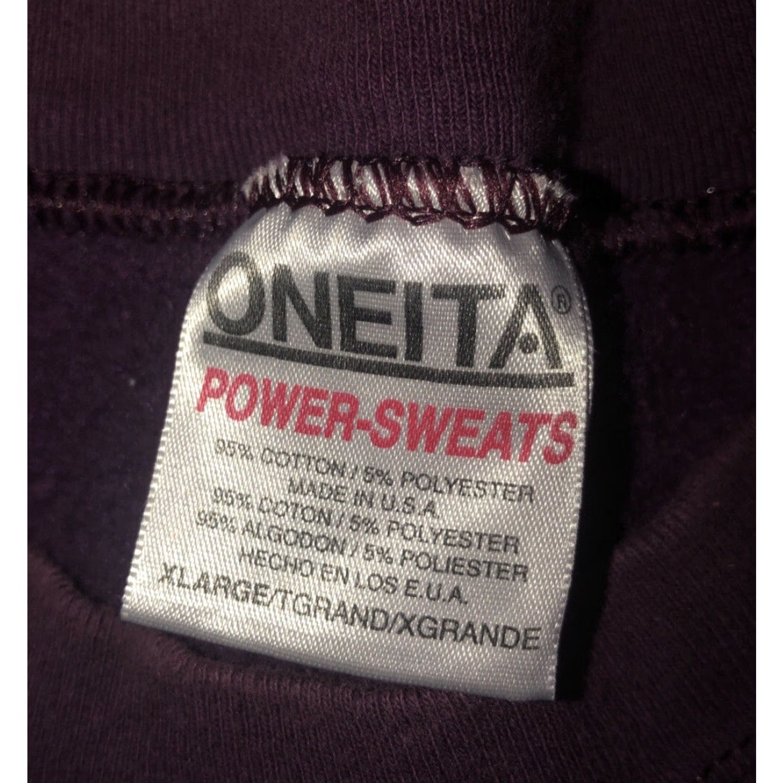Vintage VINTAGE Oneita MADE IN USA Pullover Sweatshirt Mens XL Maroon USA Size US XL / EU 56 / 4 - 3 Thumbnail