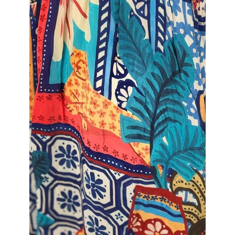 Farm Rio Farm Rio Sleeveless Forest Tiles V-Neck Midi Dress – Size XS Size XS / US 0-2 / IT 36-38 - 8 Thumbnail